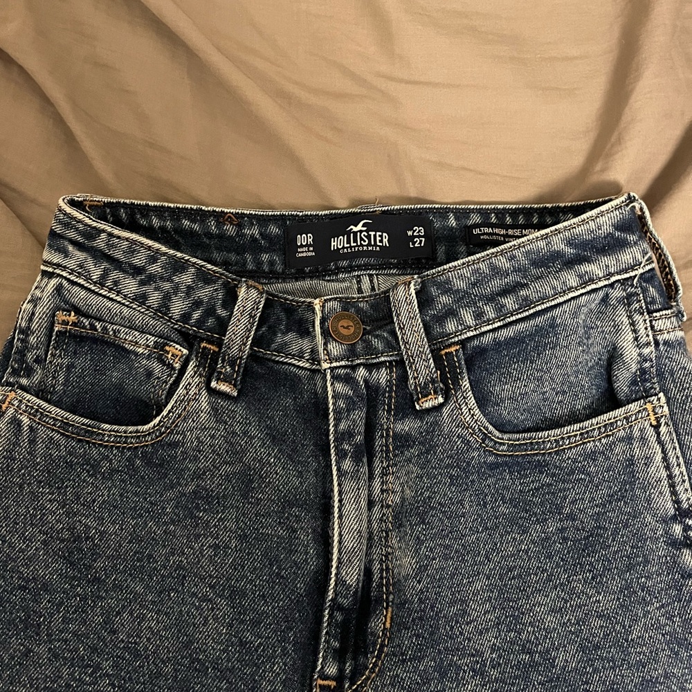 hollister dark mom jeans